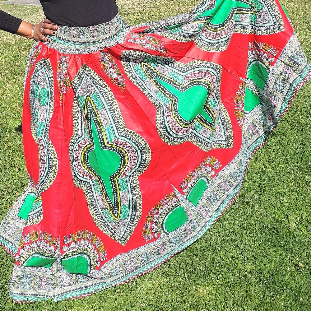 Dashiki- Inspired Maxi Skirt
